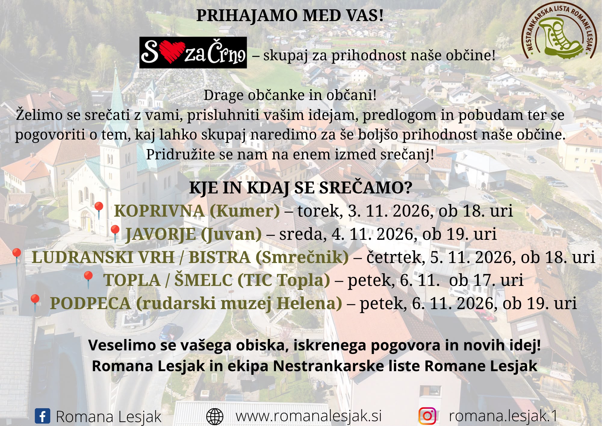 Prihajamo med vas! Skupaj za prihodnost naše občine ❤️